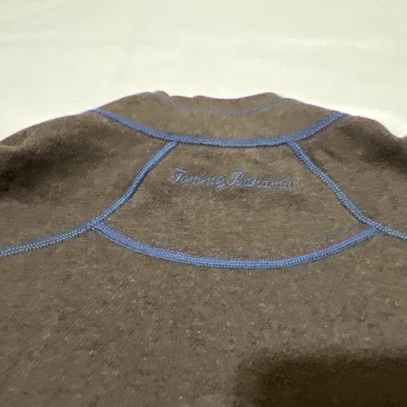 Tommy Bahama Pullover Mens ~XL Green Blue Reversible 1/4 Zip Knit Chest 24” - Picture 12 of 13